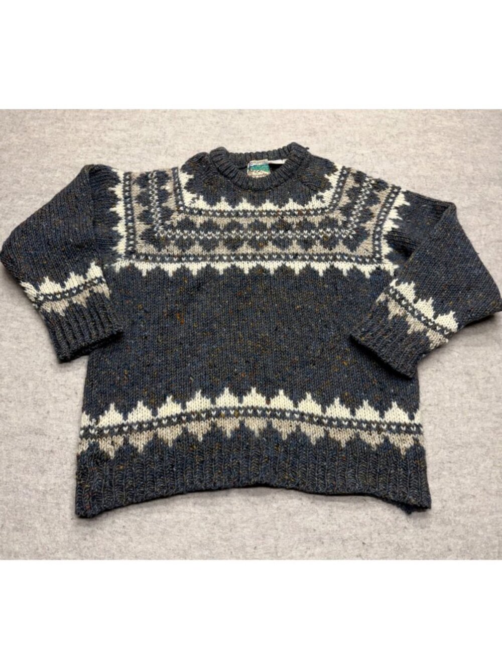 Vintage Thomas Hardie Made In Ireland Pure New Wool Knit Crewneck Sweater XL